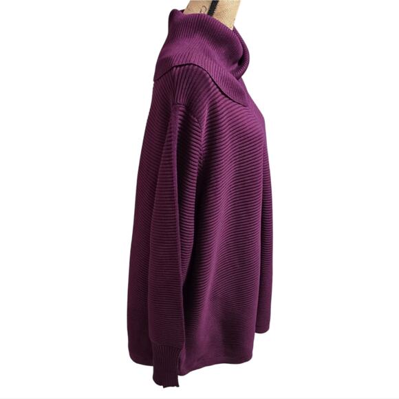 CYRUS Women's Ribbed Cowl Neck Sweater‎ Black Berry Purple Plus Size 3X New - Picture 3 of 9